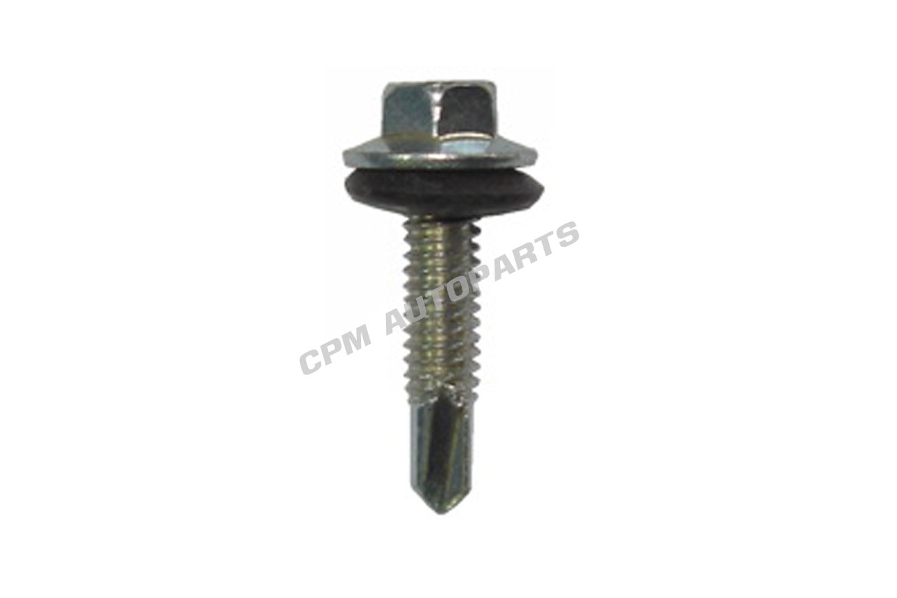 Hex Flange Head Self Drilling Screw, With EPDM Washer (Dracotized)